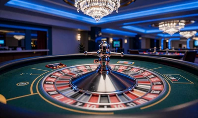 Live-Casino-Roulettetisch mit blauer Ambient-Beleuchtung f&uuml;r Casea Live Cashback